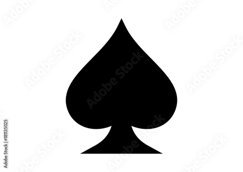 Black Spade Ace Playing Cards Illustration Logo Silhouette