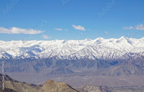 Winter landscape in Leh ladahk.View of the Himalayan . © grooveriderz