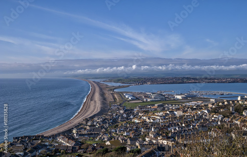 Chesil Beach in Dorset in England