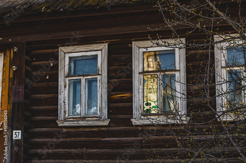 Old wooden house on a summer day