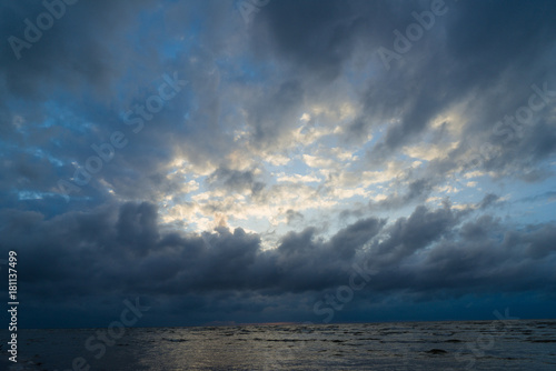 Magnificent view of the sea and the clouds. The Baltic.