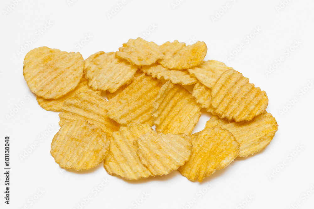 Ribbed potato chips with spices Ribbed potato chips with spices