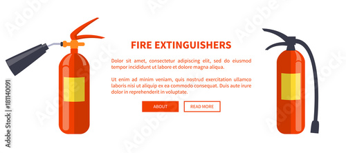 Two Red Fire Extinguishers of Different Types