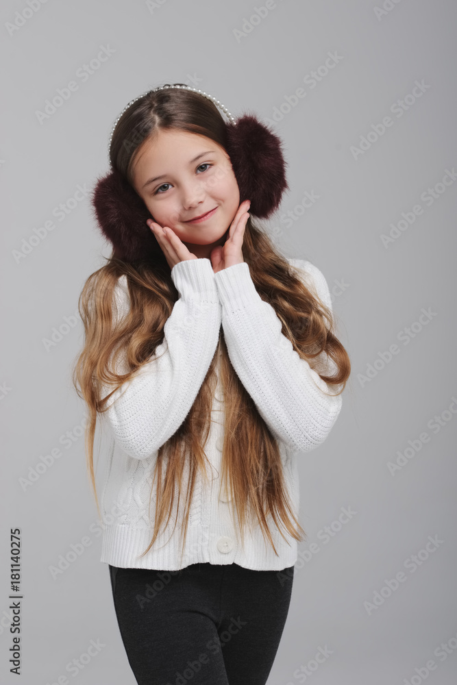 happy girl portirait on white background happy girl portirait on white background