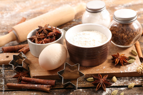 ingredient for cooking christmas cake or pastry