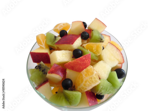 fruit salad isolated on white background