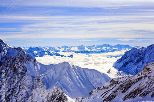 Winter landscape with view to the Zugspitze  © Videografic