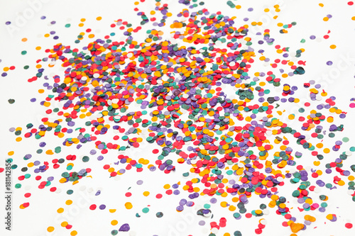 Colorful confetti background. Multicolored. Selective focus