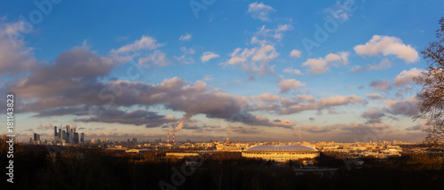 Panoramic view of Moscow from Sparrow Hills, Russia