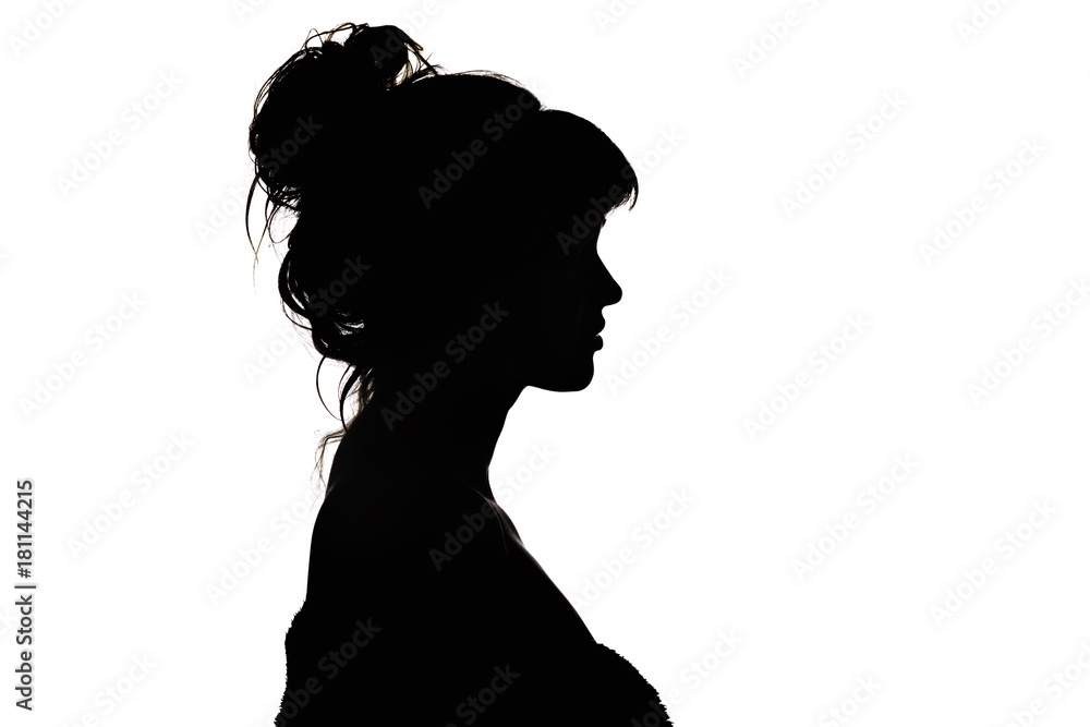 silhouette of beautiful profile of female head concept beauty and fashion