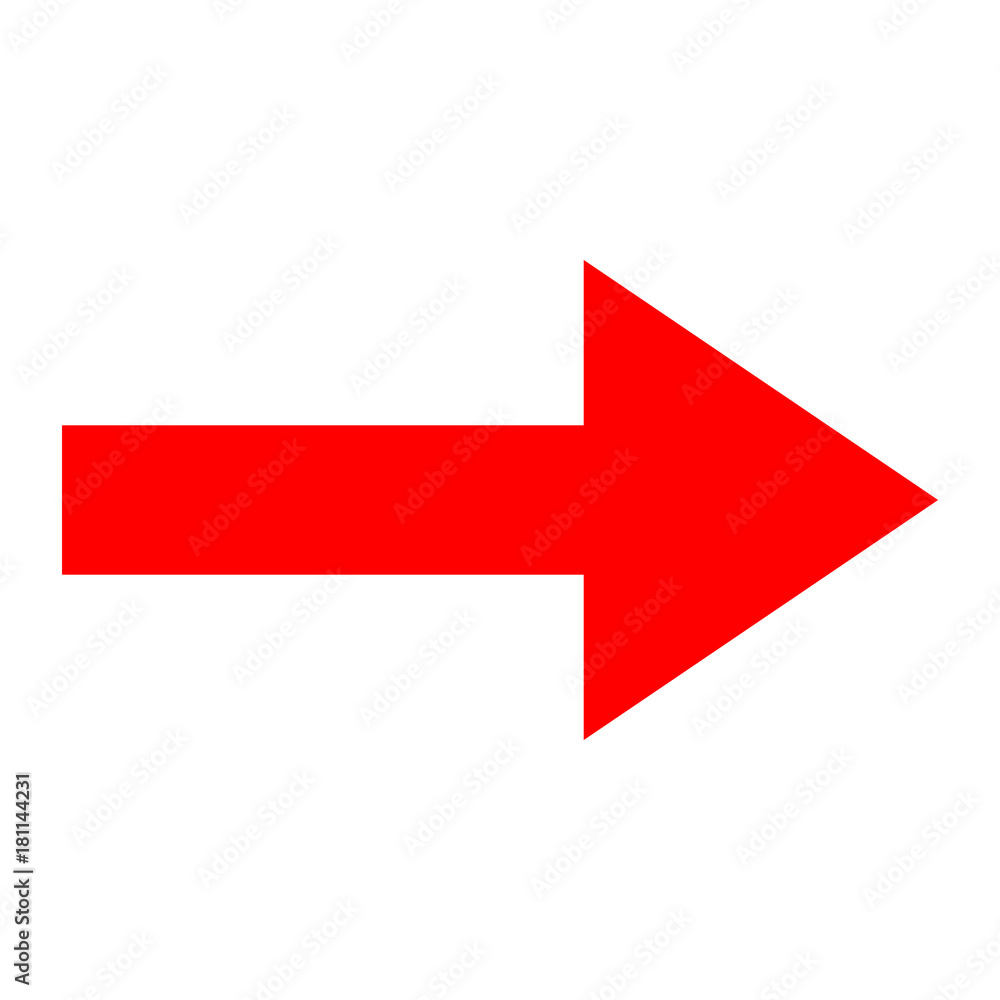 Icon red arrow direction on a white background - obrazy, fototapety, plakaty 