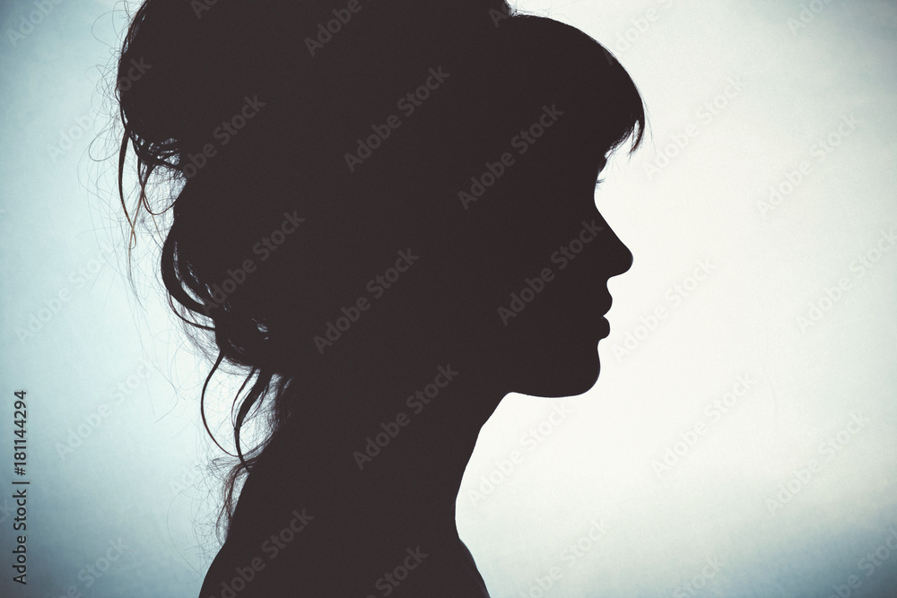 silhouette of beautiful profile of female head concept beauty and fashion silhouette of beautiful profile of female head concept beauty and fashion