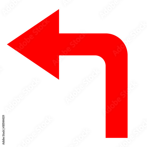 Icon red arrow direction on a white background
