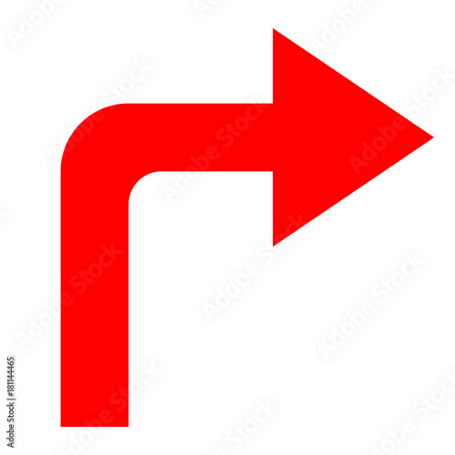 Icon red arrow direction on a white background