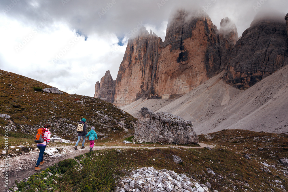 family at the Dolomites