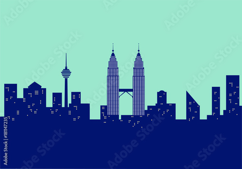 Kuala Lumpur  Malaysia cityscape view vector