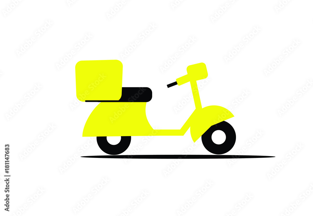 Yellow scooter isolated on white background Yellow scooter isolated on white background