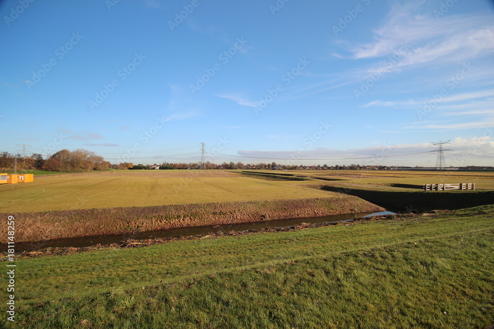Fields in the Hennipgaarde, part of the Eendragtspolder in Zevenhuizen, Netherlands. This fields will be developped with citizens of Zevenhuizen to recreation area