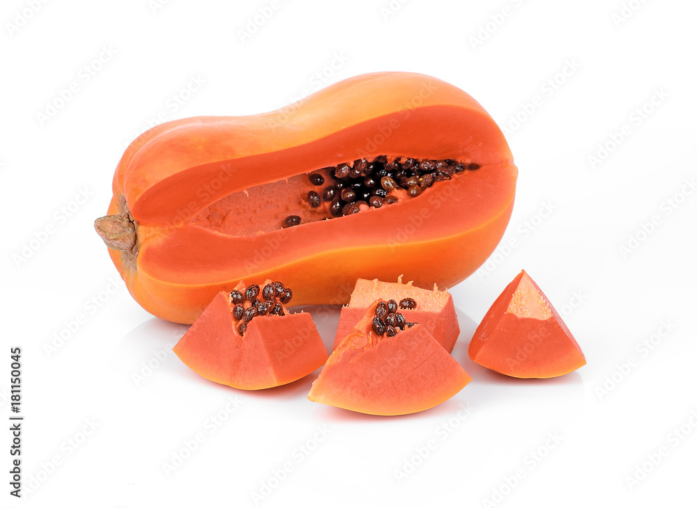Papaya isolated on white backgroound. Papaya isolated on white backgroound.