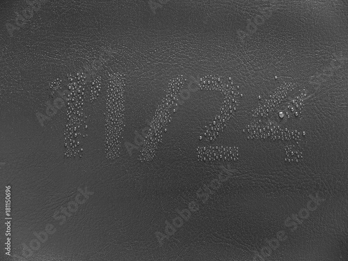 Black friday 11 24 water drops stencil on the dark leather