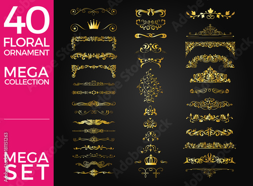 Set Of Floral Ornament Luxury Vector Design