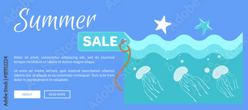 Summer Sale Poster Abstract Cartoon Jellyfishes © robu_s