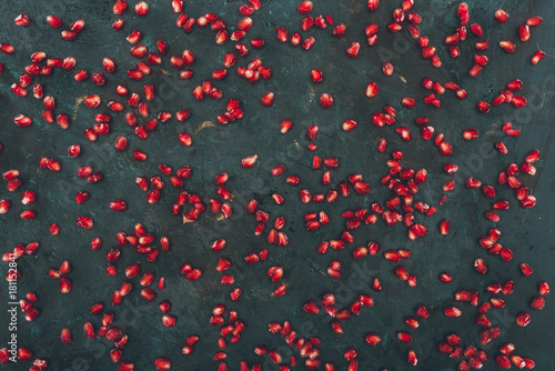 scattered pomegranate seeds