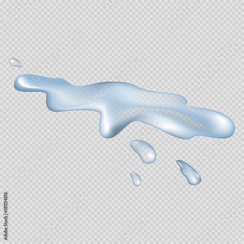 Realistic Spilled Water Isolated Illustration