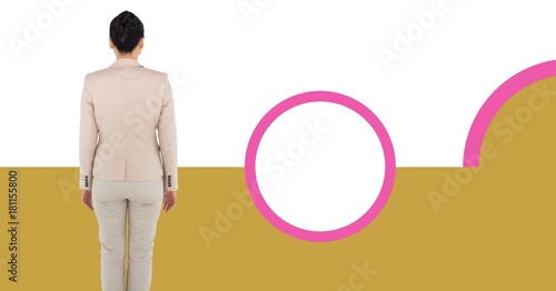 Businesswoman with minimal shapes