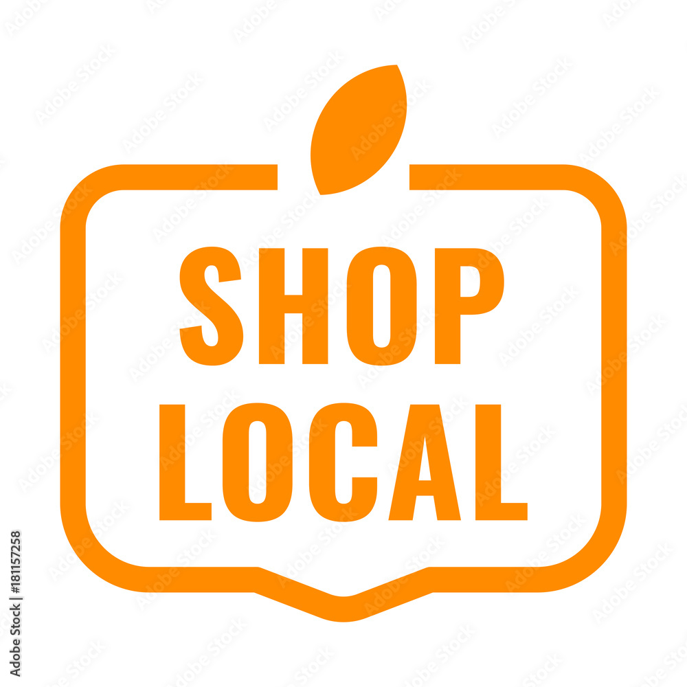 Shop local badge, icon. Flat vector illustration on white background. Shop local badge, icon. Flat vector illustration on white background.