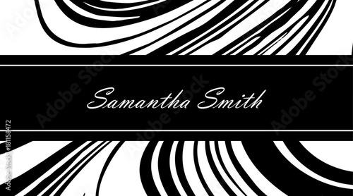 Creative modern business card with abstract marble texture. Vector design concept. For stylist, makeup artist, photographer. Stylish elegant black and white business card template. Vector.