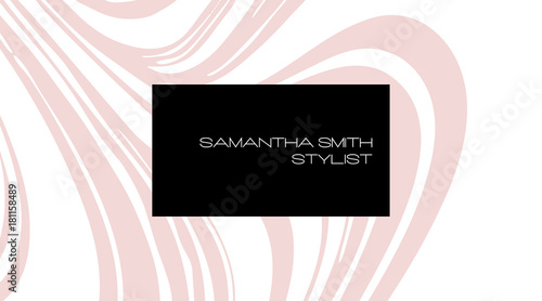 Creative modern stylist business card, with abstract pink marble texture. Vector design concept. For stylist, makeup artist, photographer. Stylish elegant business cards template. Vector.
