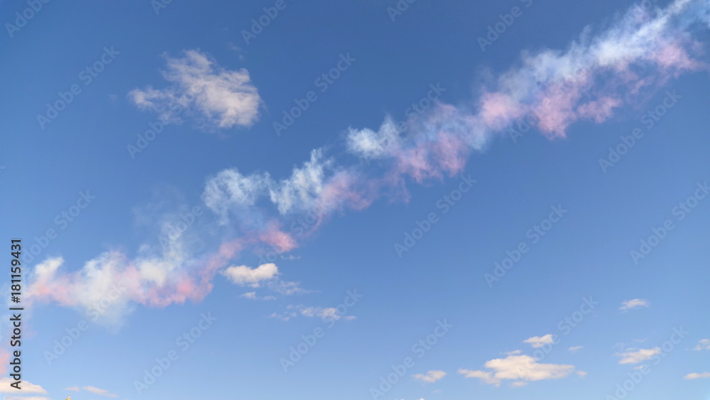 Beautiful three colored clouds on a blue sky. Beautiful three colored clouds on a blue sky.