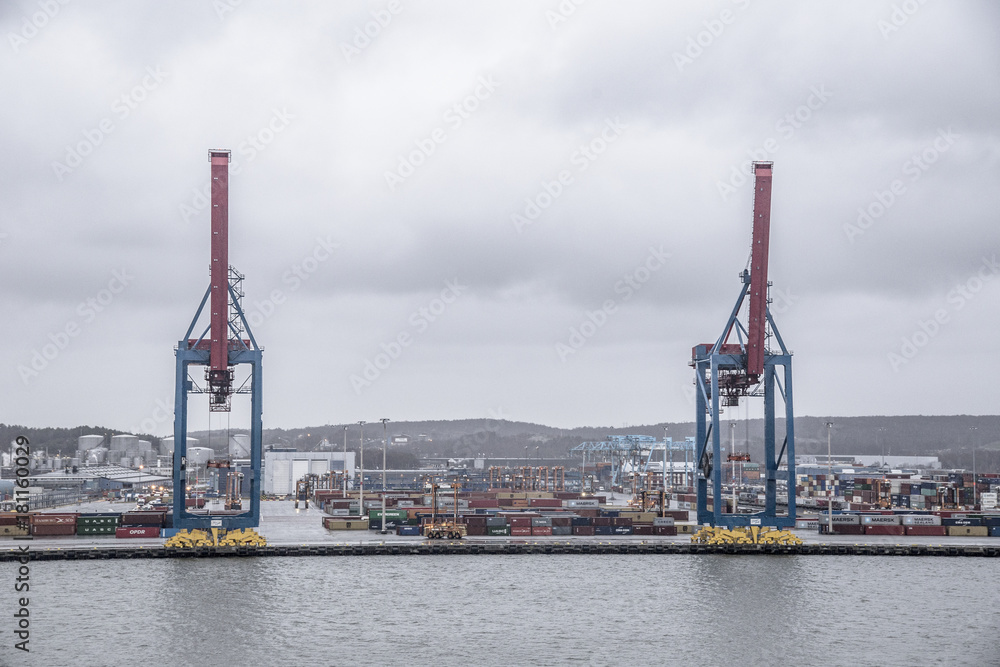 The container terminal in Kiel, Germany