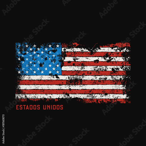 Estados unidos t-shirt and apparel design with grunge effect.
