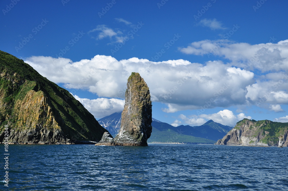 Kamchatka, Pacific ocean, beach, ocean, Камчатка, вулканы, скалы, горы, rocks, mountains