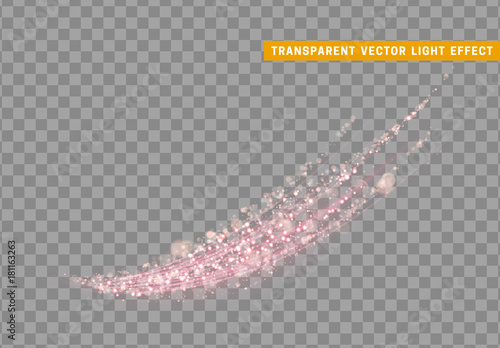 Magic light effect. Stardust pink glitter. Sparkle star dust vector illustration