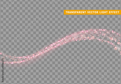 Magic light effect. Stardust pink glitter. Sparkle star dust vector illustration