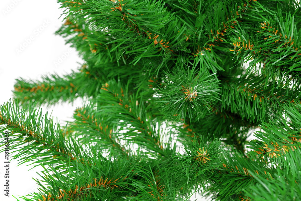Unadorned Christmas tree isolated on white Unadorned Christmas tree isolated on white