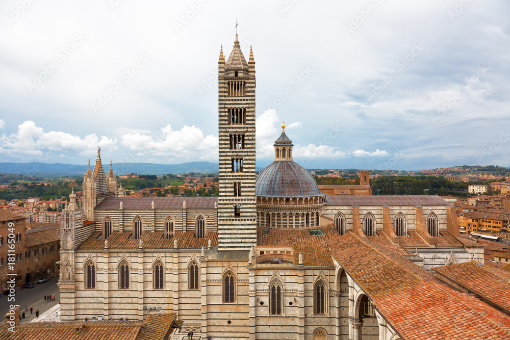 View of Siena Cathedral (Duomo di Siena)  in Siena, Italy