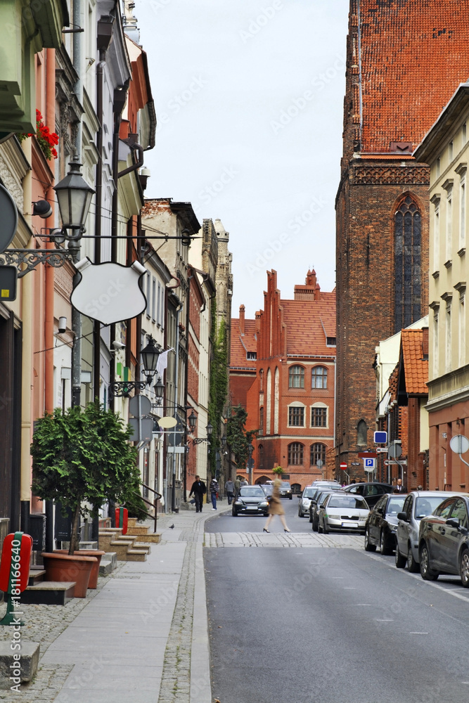 Piekary street in Torun.  Poland