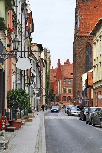 Piekary street in Torun. Poland