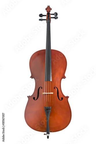 Fotografia cello on white background