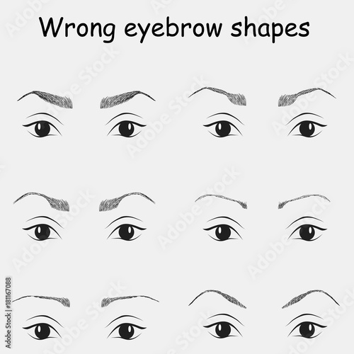 wrong eyebrow shapes illustration