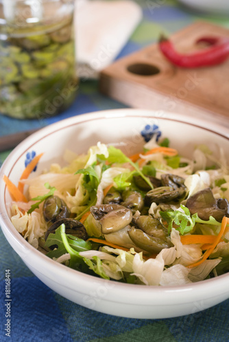 green salad with Sicilian olives