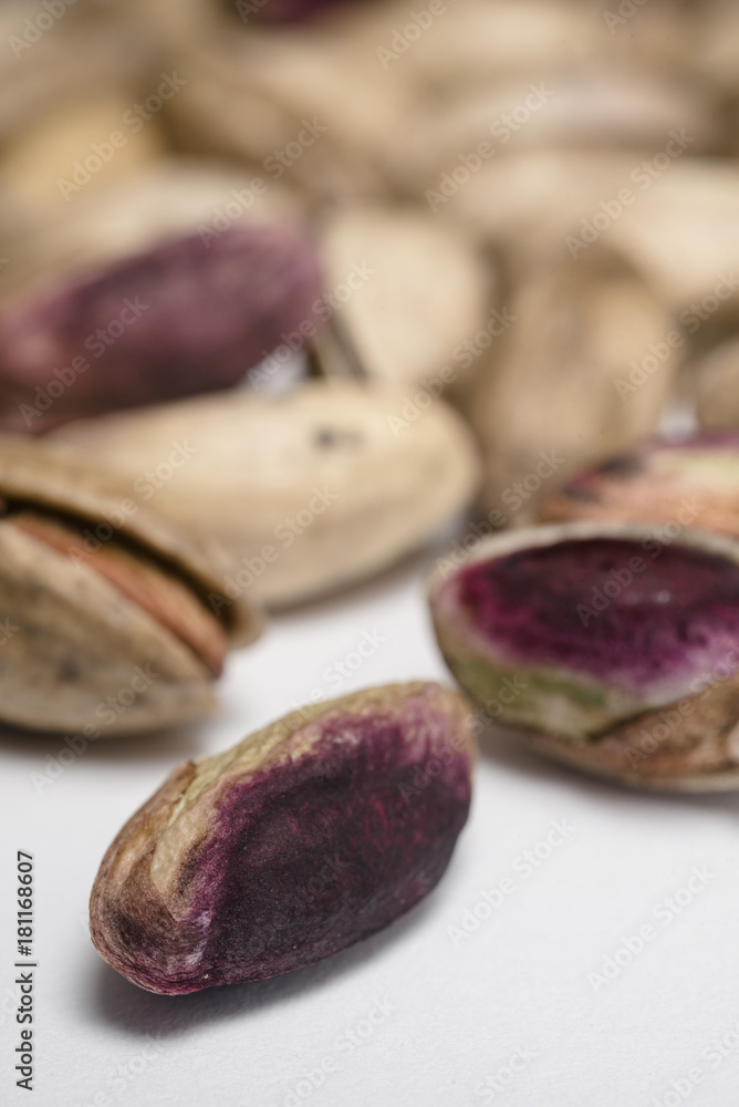 Just picked pistachio from Bronte Sicily on white background Just picked pistachio from Bronte Sicily on white background
