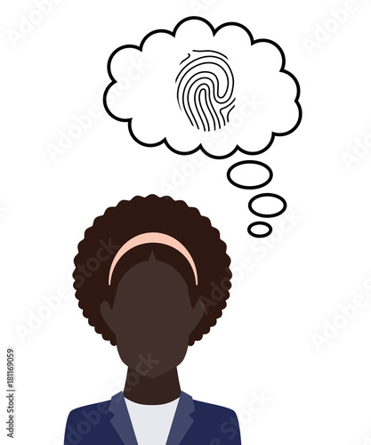 Person denkt an Fingerabdruck - ID