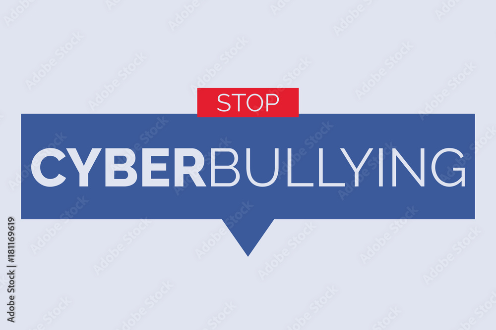 Cyberbullying banner isolated on light blue background. Cyberbullying banner isolated on light blue background.