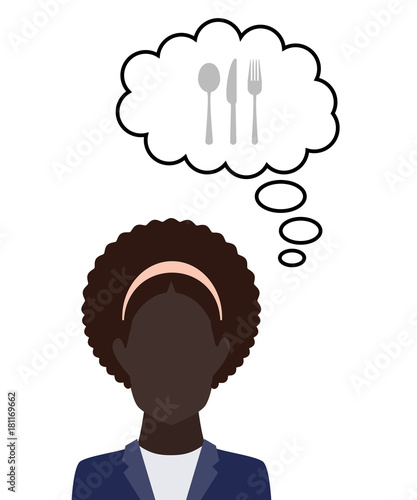 Person denkt an Besteck