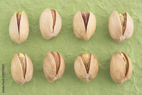 Wallpaper Mural Sicilian pistachio on green background Torontodigital.ca